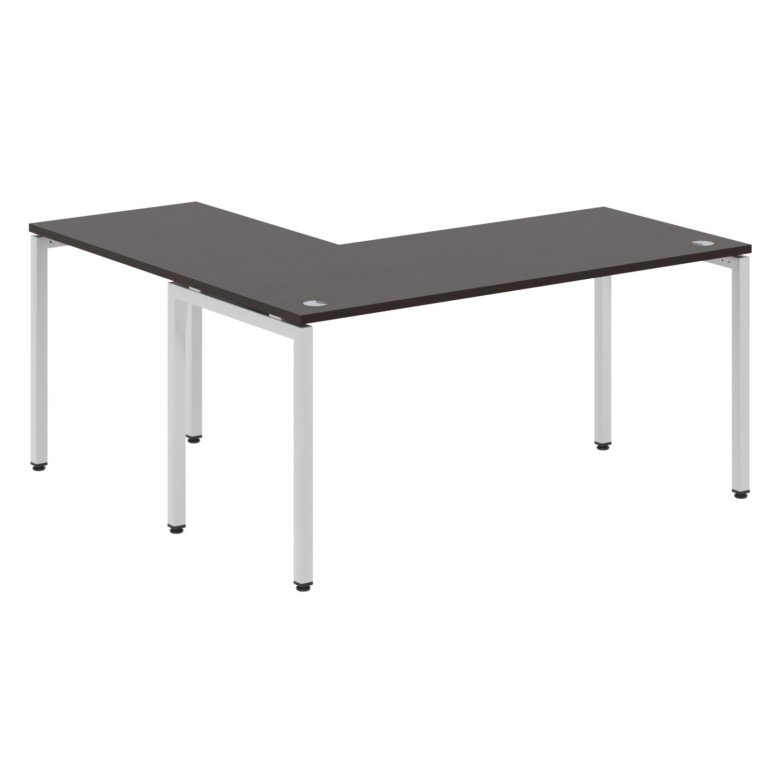 L SHAPE DESK MADE IN 25MM MFC TOP, E1 LAMINATE CHIPBOARD WITH WOODEN MODESTY PANEL 40X40MM METAL U SHAPE FRAMES by Treejar | Souqify