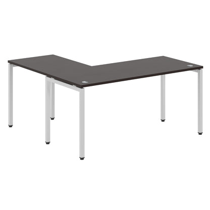L SHAPE DESK MADE IN 25MM MFC TOP, E1 LAMINATE CHIPBOARD WITH WOODEN MODESTY PANEL 40X40MM METAL U SHAPE FRAMES by Treejar | Souqify