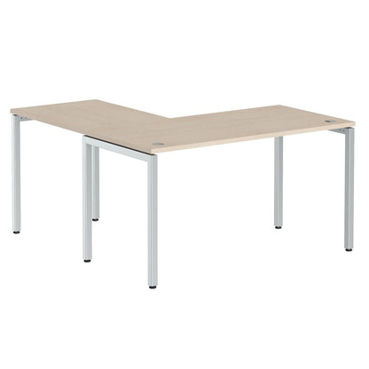 L SHAPE DESK MADE IN 25MM MFC TOP, E1 LAMINATE CHIPBOARD WITH WOODEN MODESTY PANEL 40X40MM METAL U SHAPE FRAMES by Treejar | Souqify