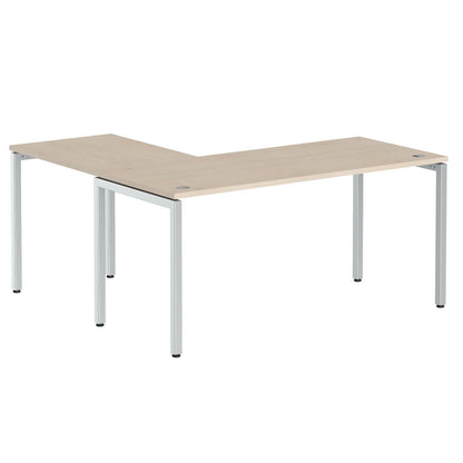 L SHAPE DESK MADE IN 25MM MFC TOP, E1 LAMINATE CHIPBOARD WITH WOODEN MODESTY PANEL 40X40MM METAL U SHAPE FRAMES by Treejar | Souqify