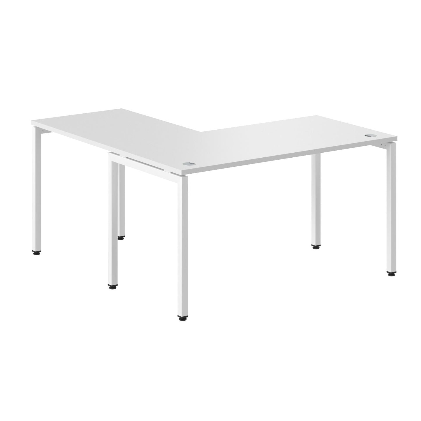 L SHAPE DESK MADE IN 25MM MFC TOP, E1 LAMINATE CHIPBOARD WITH WOODEN MODESTY PANEL 40X40MM METAL U SHAPE FRAMES by Treejar | Souqify