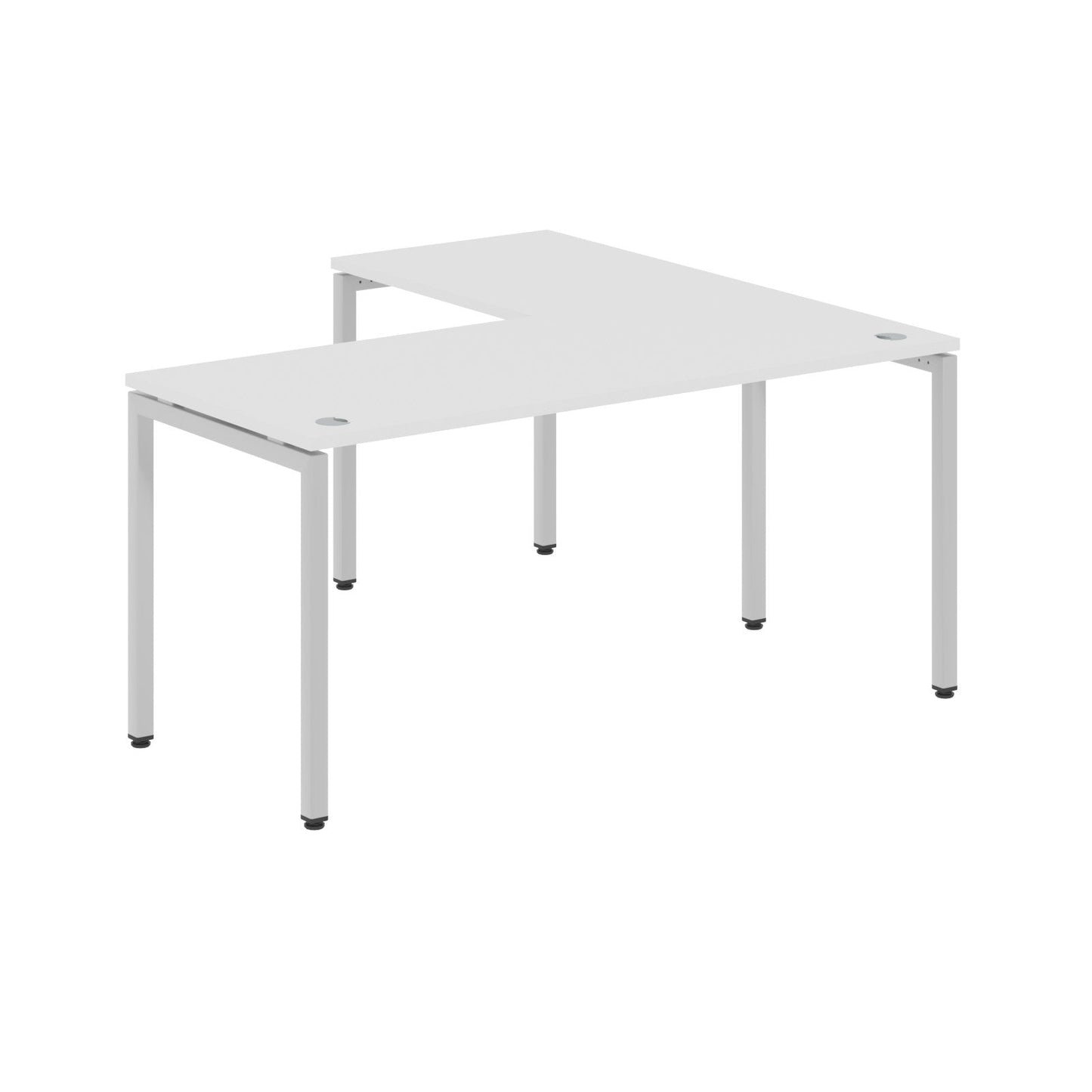 L SHAPE DESK MADE IN 25MM MFC TOP, E1 LAMINATE CHIPBOARD WITH WOODEN MODESTY PANEL 40X40MM METAL U SHAPE FRAMES by Treejar | Souqify