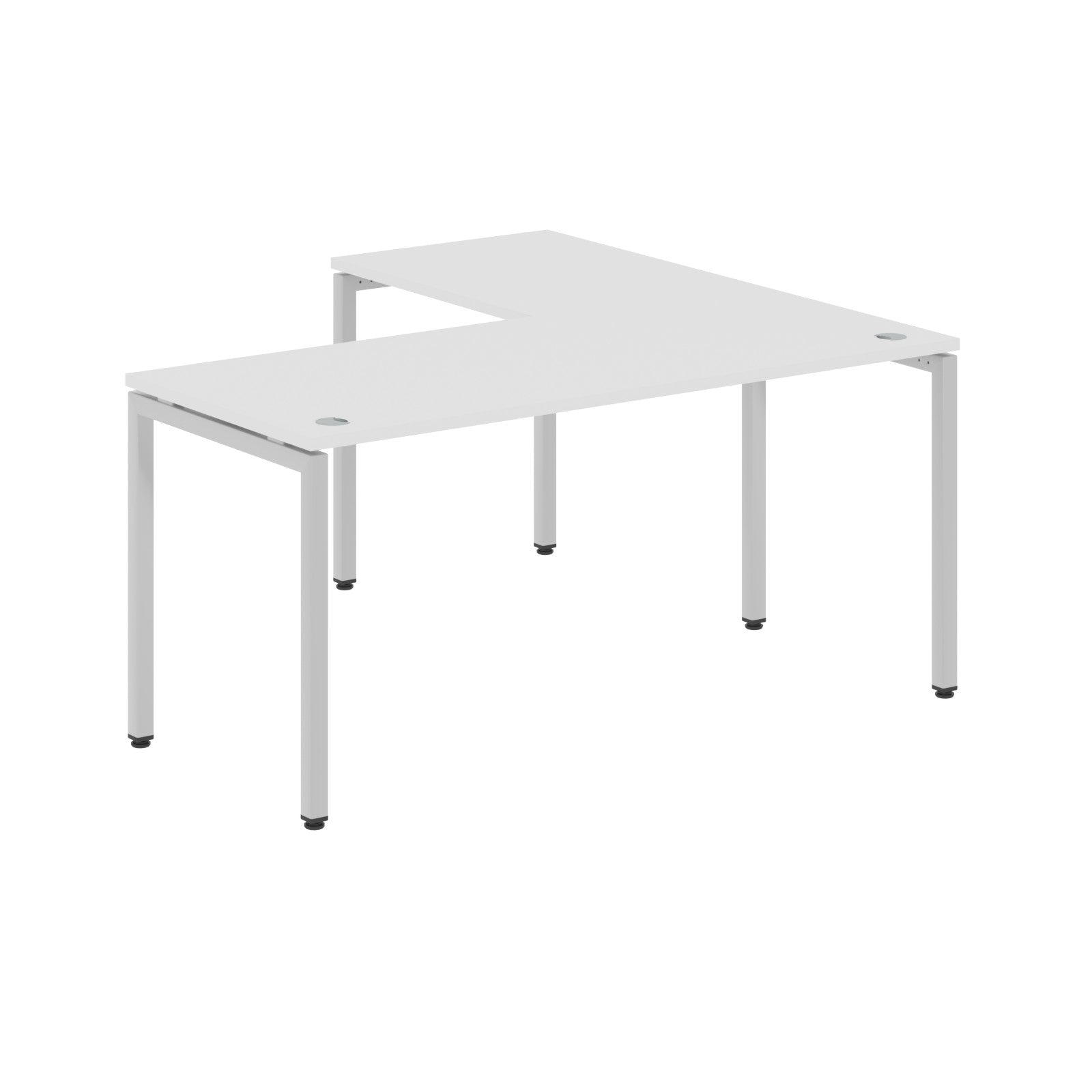 L SHAPE DESK MADE IN 25MM MFC TOP, E1 LAMINATE CHIPBOARD WITH WOODEN MODESTY PANEL 40X40MM METAL U SHAPE FRAMES by Treejar | Souqify