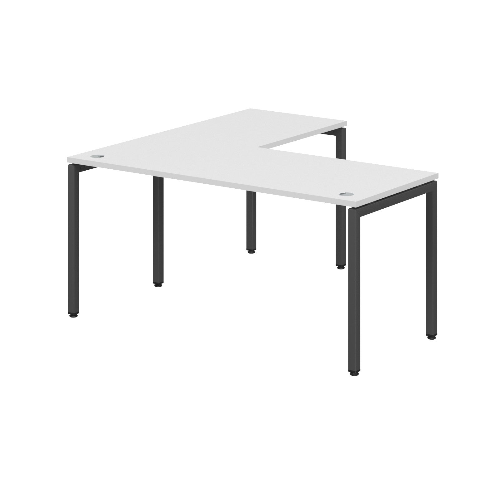L SHAPE DESK MADE IN 25MM MFC TOP, E1 LAMINATE CHIPBOARD WITH WOODEN MODESTY PANEL 40X40MM METAL U SHAPE FRAMES by Treejar | Souqify