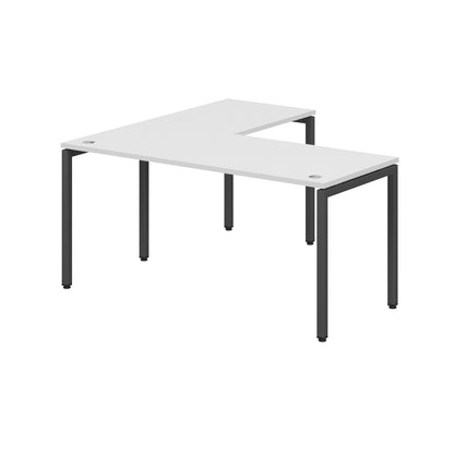 L SHAPE DESK MADE IN 25MM MFC TOP, E1 LAMINATE CHIPBOARD WITH WOODEN MODESTY PANEL 40X40MM METAL U SHAPE FRAMES by Treejar | Souqify