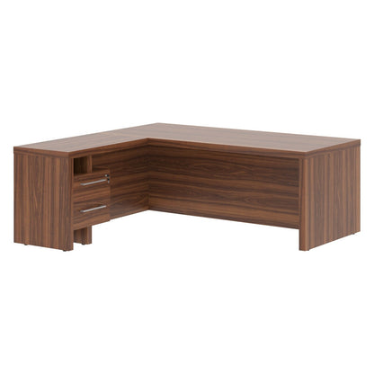 L SHAPE HIGH EXECUTIVE DESK, MADE IN E1 LAMINATE CHIPBOARD, WITH FULL WOODEN MODESTY PANEL AND LEGS, INCLUDING WITH SIDE DESK, WITH ATTACHED DRAWERS by Treejar | Souqify