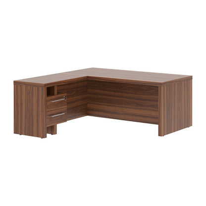 L SHAPE HIGH EXECUTIVE DESK, MADE IN E1 LAMINATE CHIPBOARD, WITH FULL WOODEN MODESTY PANEL AND LEGS, INCLUDING WITH SIDE DESK, WITH ATTACHED DRAWERS by Treejar | Souqify