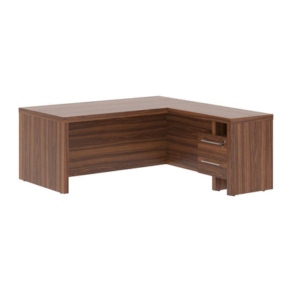 L SHAPE HIGH EXECUTIVE DESK, MADE IN E1 LAMINATE CHIPBOARD, WITH FULL WOODEN MODESTY PANEL AND LEGS, INCLUDING WITH SIDE DESK, WITH ATTACHED DRAWERS by Treejar | Souqify