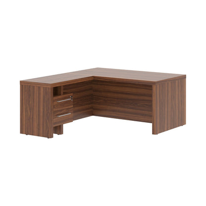 L SHAPE HIGH EXECUTIVE DESK, MADE IN E1 LAMINATE CHIPBOARD, WITH FULL WOODEN MODESTY PANEL AND LEGS, INCLUDING WITH SIDE DESK, WITH ATTACHED DRAWERS by Treejar | Souqify