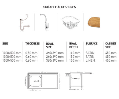 L012 LAY ON SERIES SINGLE BOWL KITCHEN SINK by Maykromluks | Souqify