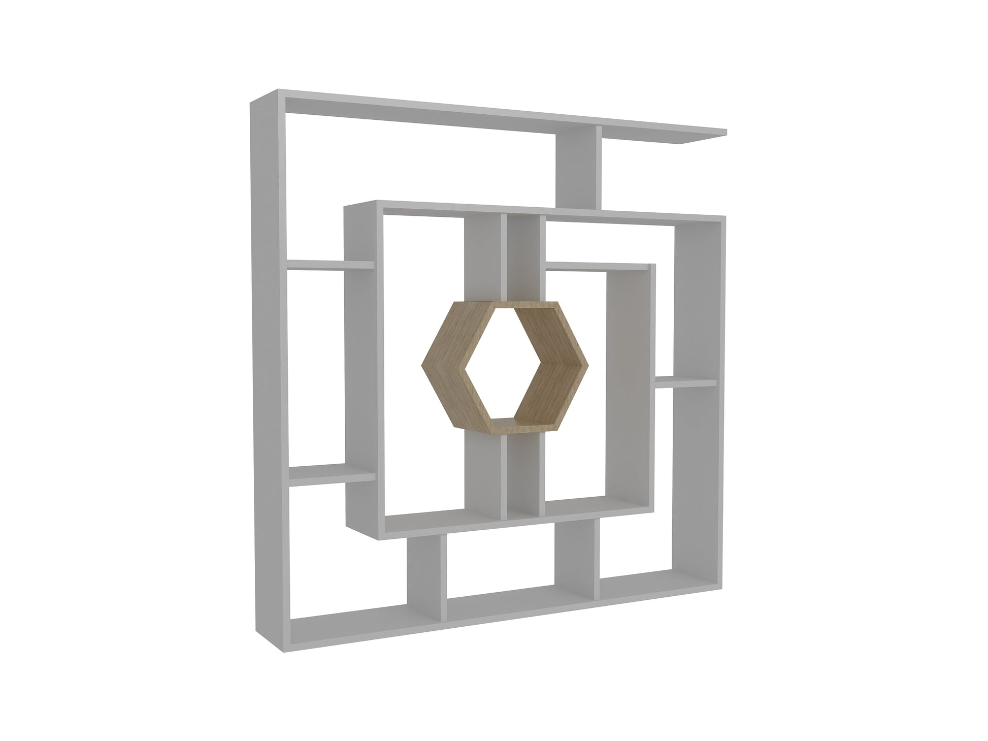 Labrina Bookcase-White&SAPPHIRE OAK by DECOROTIKA | Souqify