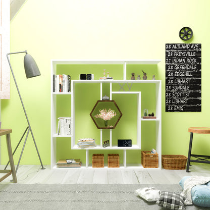 Labrina Bookcase-White&Walnut by DECOROTIKA | Souqify