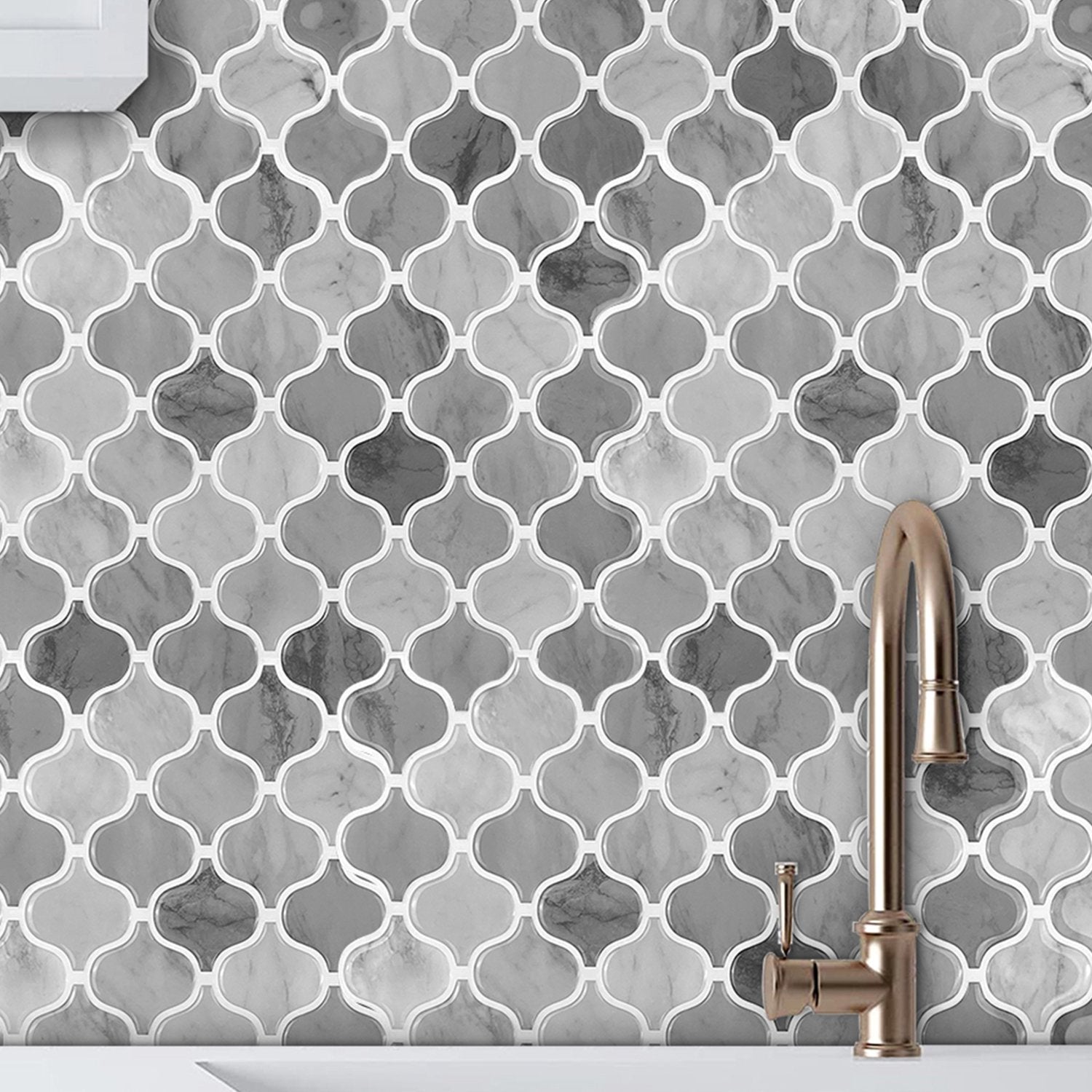 Lantern Grey Marble Vinyl Tile by Vivid Tiles | Souqify