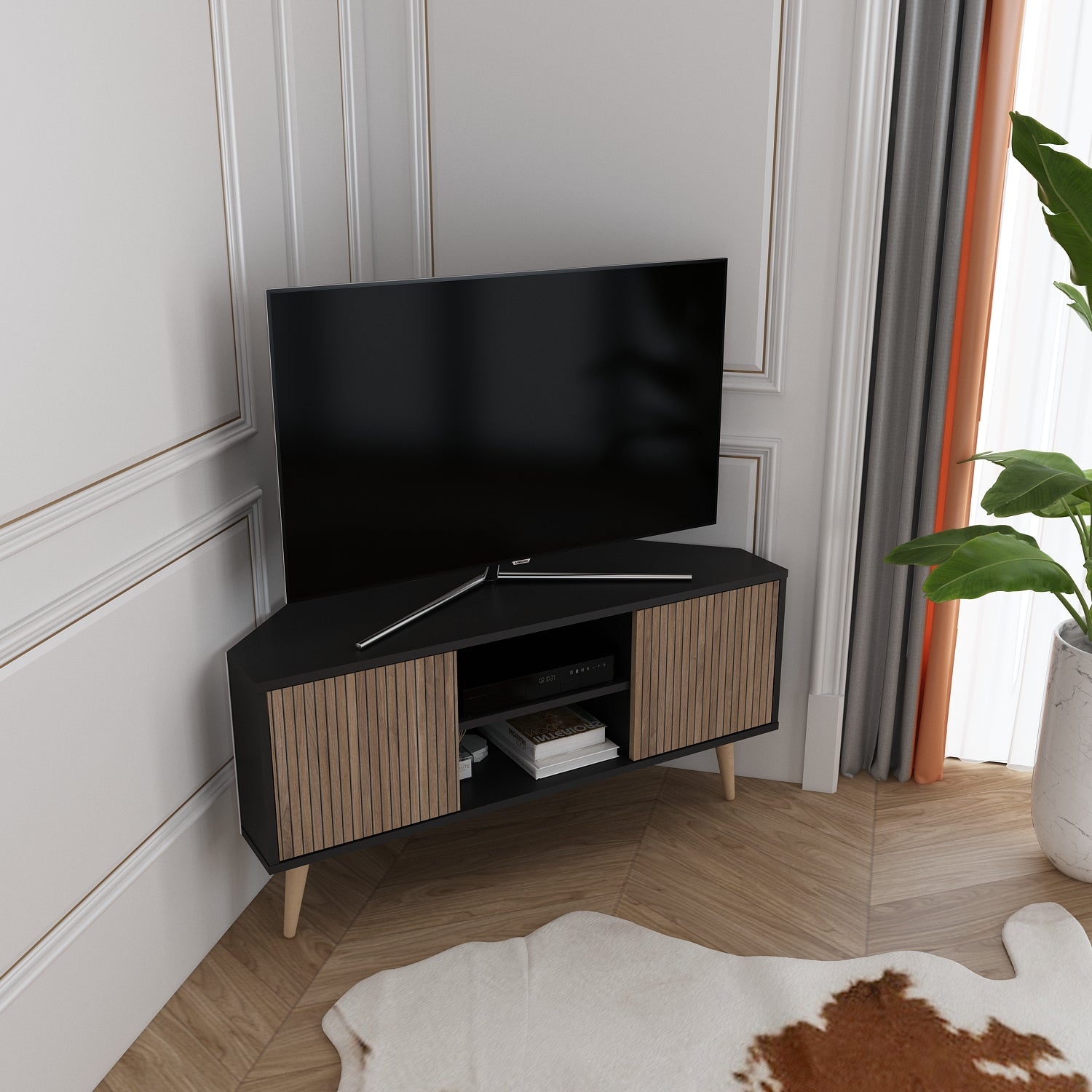 Lesson TV Unit Black Alina by DECOROTIKA | Souqify
