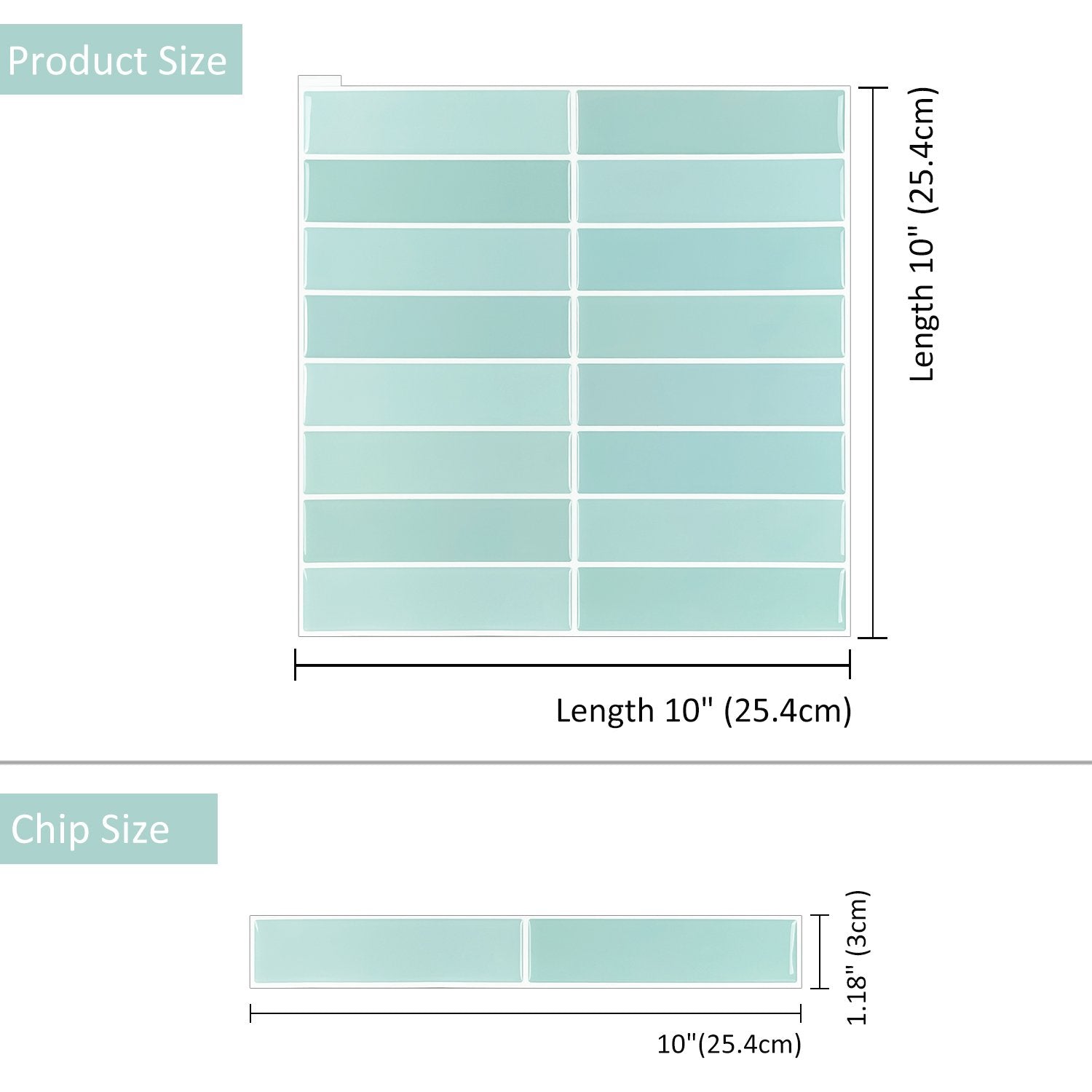 Light Green Stacked Vinyl Wall Tile T80559 by Vivid Tiles | Souqify