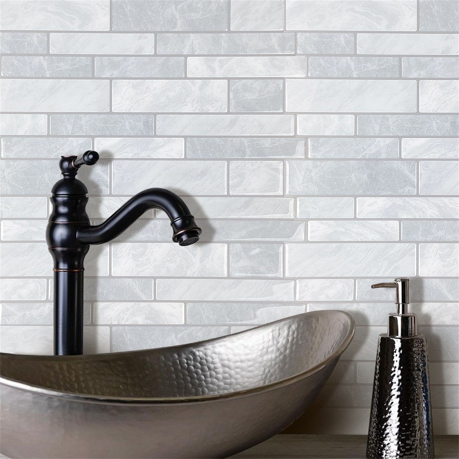 Light Green Stone Strip Vinyl Tile MT1031 by Vivid Tiles | Souqify