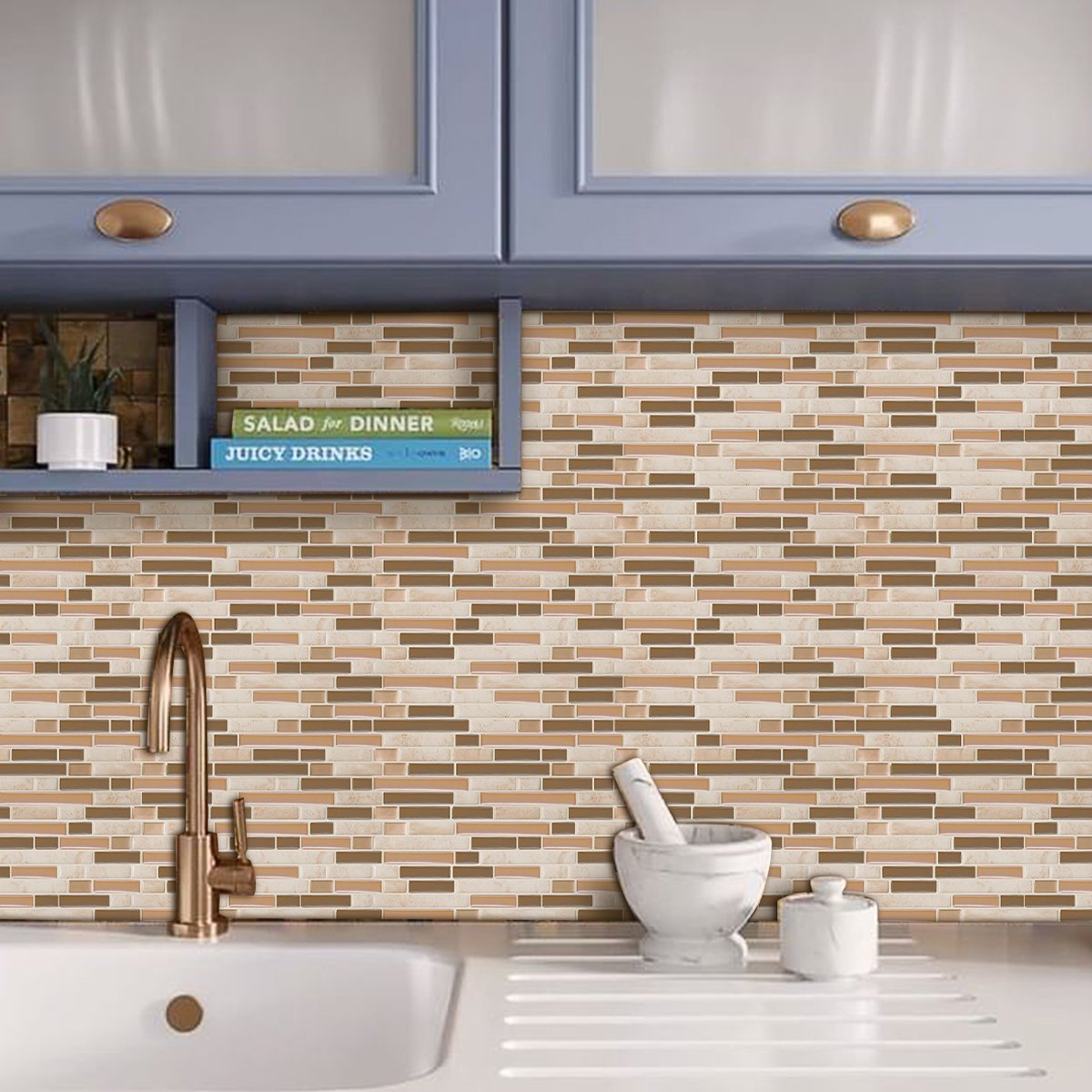 Light Pink Stone Strip Vinyl Tile T80707 by Vivid Tiles | Souqify