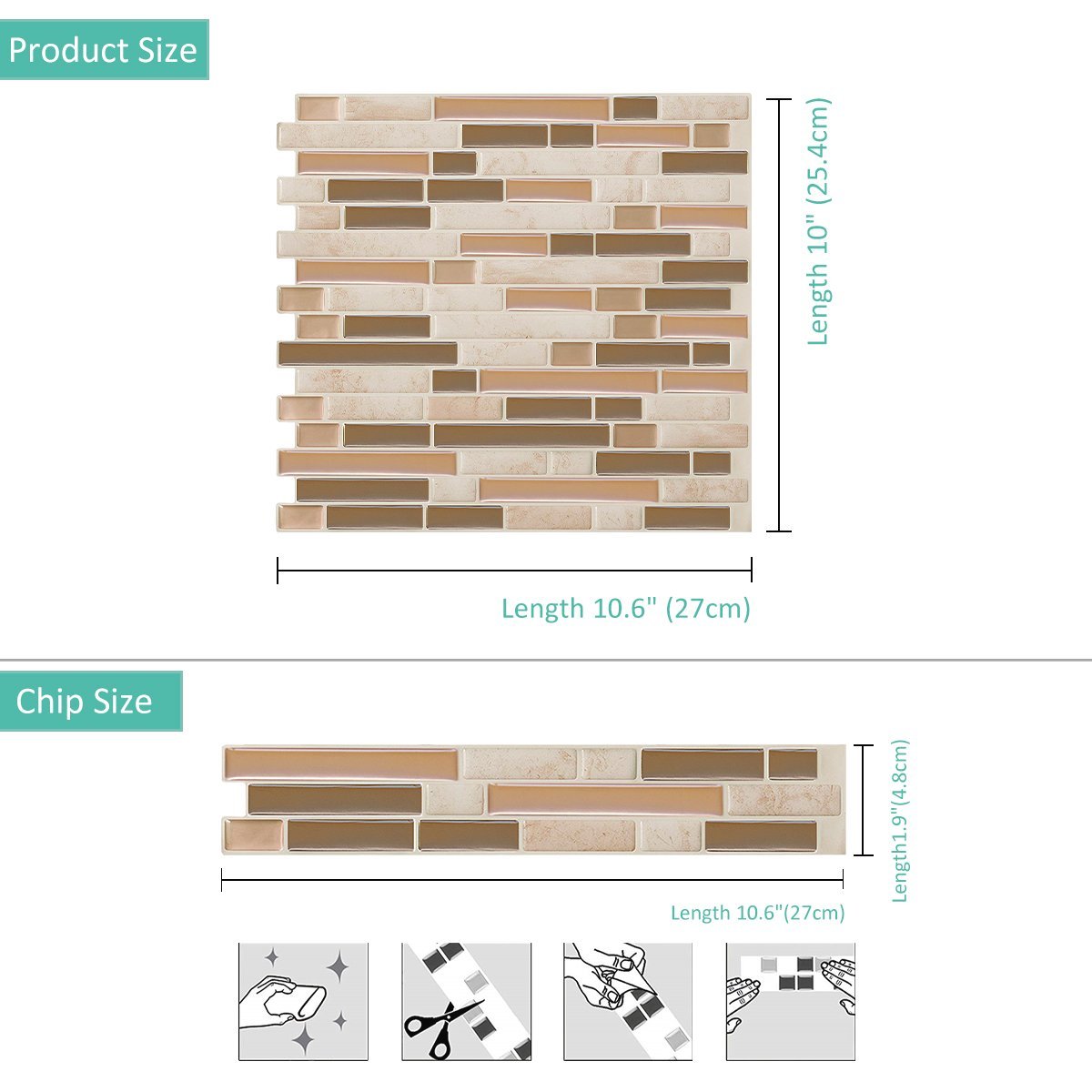 Light Pink Stone Strip Vinyl Tile T80707 by Vivid Tiles | Souqify