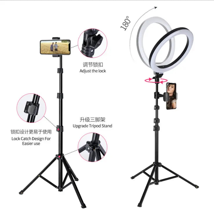 Live broadcast bracket fill light 10 inch mobile phone selfie beauty floor photography ring light anchor LED fill light by Zhongsan | Souqify