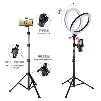 Live broadcast bracket fill light 10 inch mobile phone selfie beauty floor photography ring light anchor LED fill light by Zhongsan | Souqify