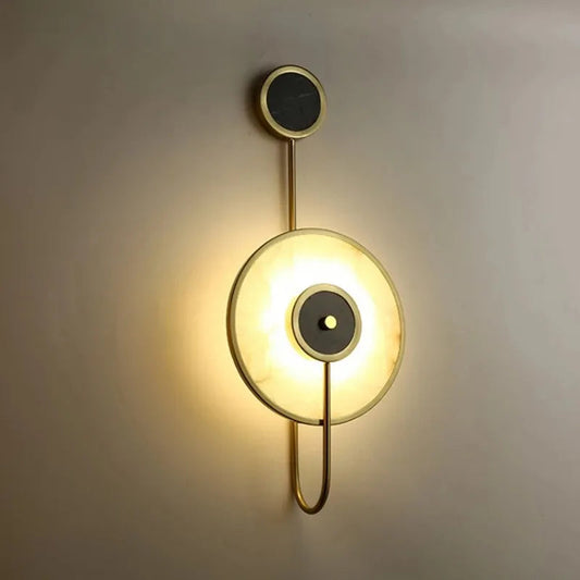 Living Room Decor Marble Wall Lamp 10W Creative Luxury Copper Wall Sconese Light for Hotel Villa Stair Lamp by Zhongsan | Souqify