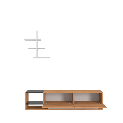 Liza TV Unit-Black-White-Teak by DECOROTIKA | Souqify