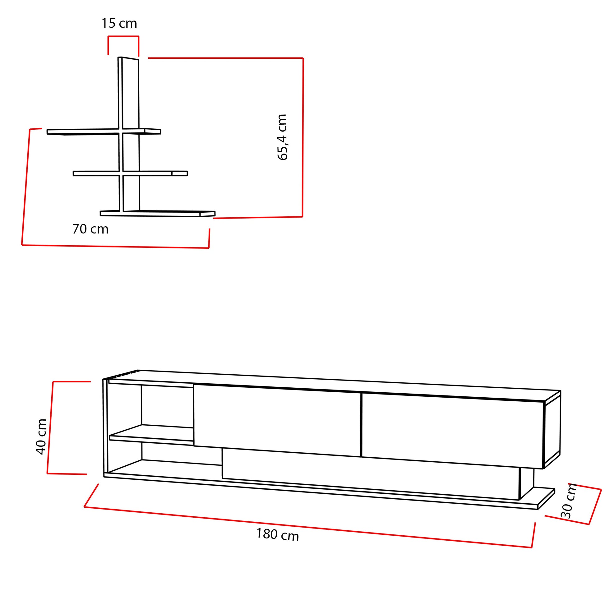 Liza TV Unit-Black-White-Teak by DECOROTIKA | Souqify