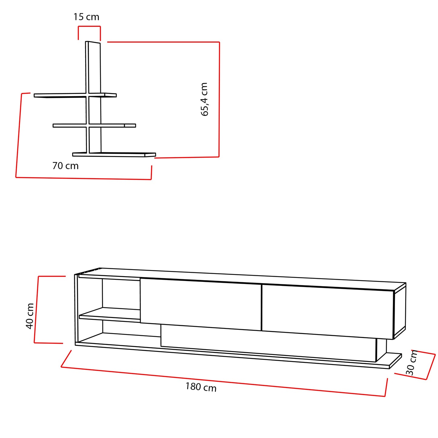 Liza TV Unit-White by DECOROTIKA | Souqify