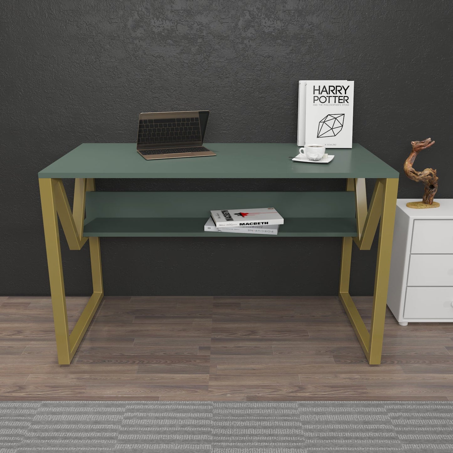 Lona Çal??ma Masas? Silva Gold Metal by DECOROTIKA | Souqify