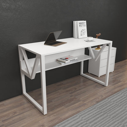 Lona Çal??ma Masas? White White Metal by DECOROTIKA | Souqify