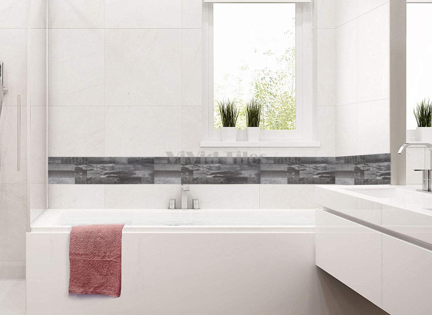 Long Strip Wood Look PVC Composite Tile WJ-89 by Vivid Tiles | Souqify