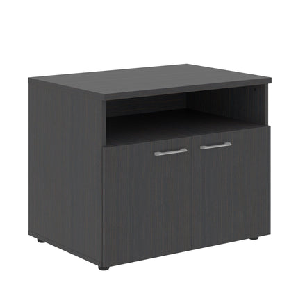 LOW HEIGHT CABINET, MADE IN E1 LAMINATE CHIPBOARD, WITH OPEN SHELF AND WOODEN SWING DOORS by Treejar | Souqify