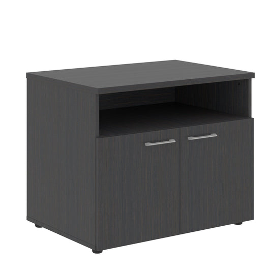 LOW HEIGHT CABINET, MADE IN E1 LAMINATE CHIPBOARD, WITH OPEN SHELF AND WOODEN SWING DOORS by Treejar | Souqify