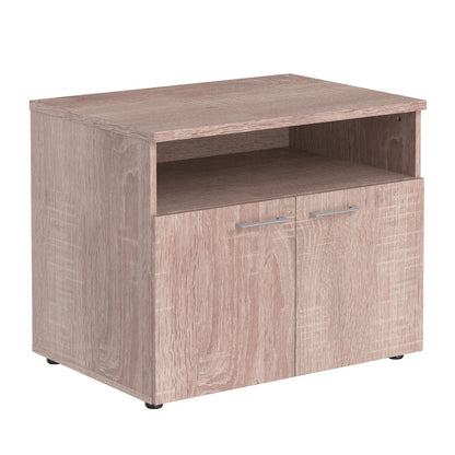 LOW HEIGHT CABINET, MADE IN E1 LAMINATE CHIPBOARD, WITH OPEN SHELF AND WOODEN SWING DOORS by Treejar | Souqify