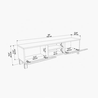 LUKAS TV Unit BENDIRE White by DECOROTIKA | Souqify