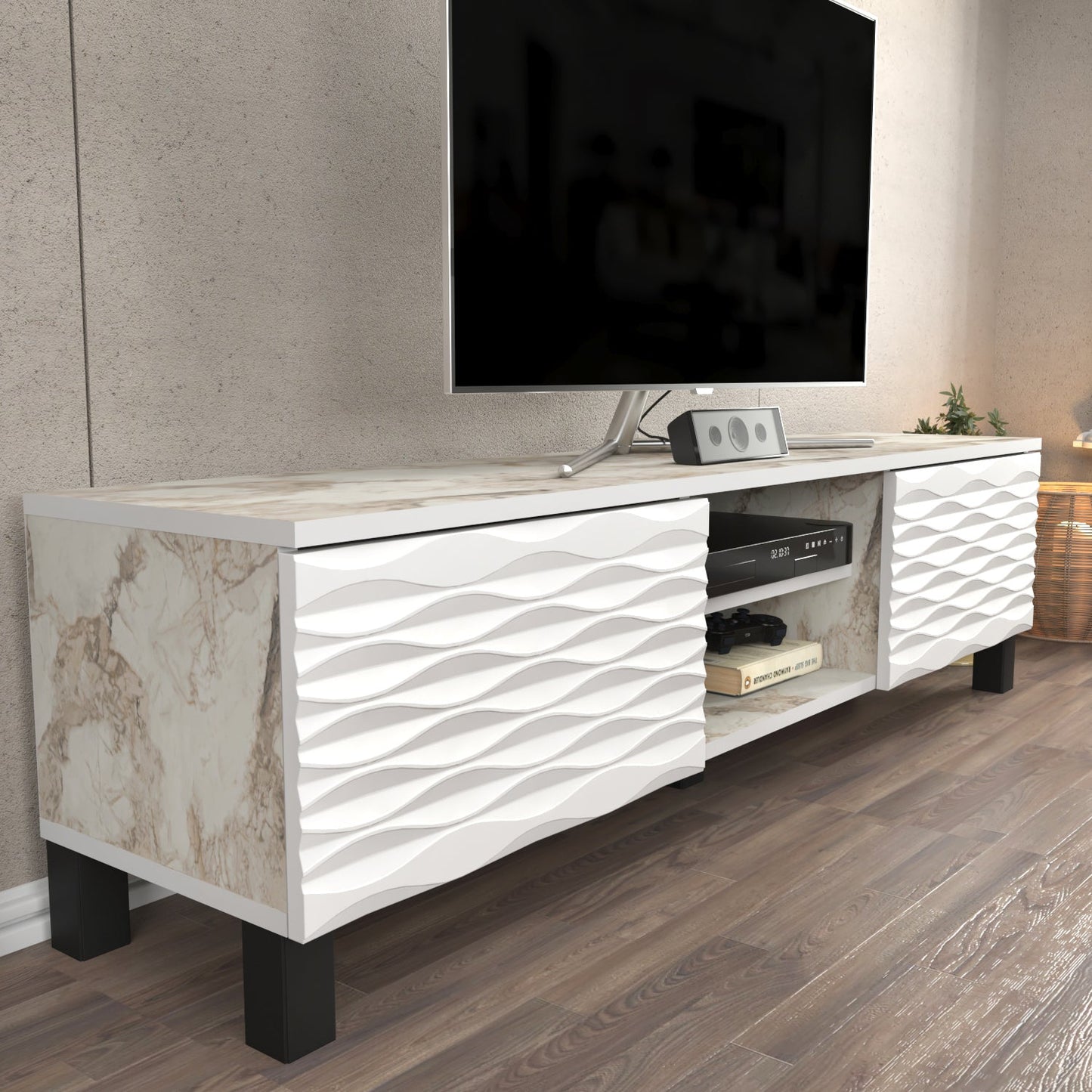 LUKAS TV Unit EPHESUS White by DECOROTIKA | Souqify