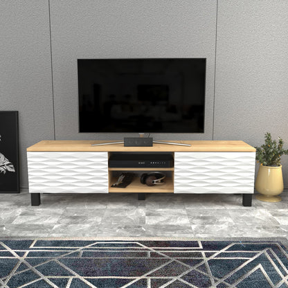 LUKAS TV Unit SAPPHIRE OAK White by DECOROTIKA | Souqify