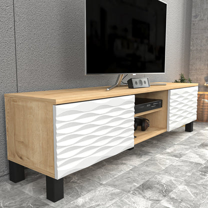 LUKAS TV Unit SAPPHIRE OAK White by DECOROTIKA | Souqify