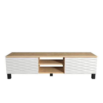 LUKAS TV Unit SAPPHIRE OAK White by DECOROTIKA | Souqify