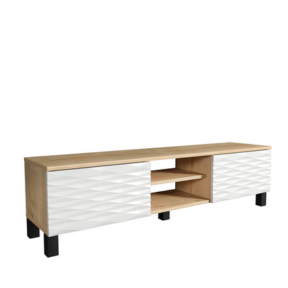 LUKAS TV Unit SAPPHIRE OAK White by DECOROTIKA | Souqify