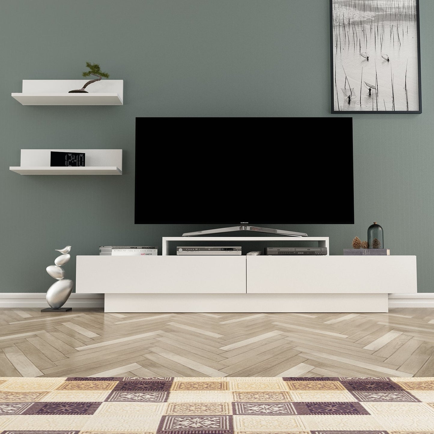 Lusi TV Unit-White&White by DECOROTIKA | Souqify