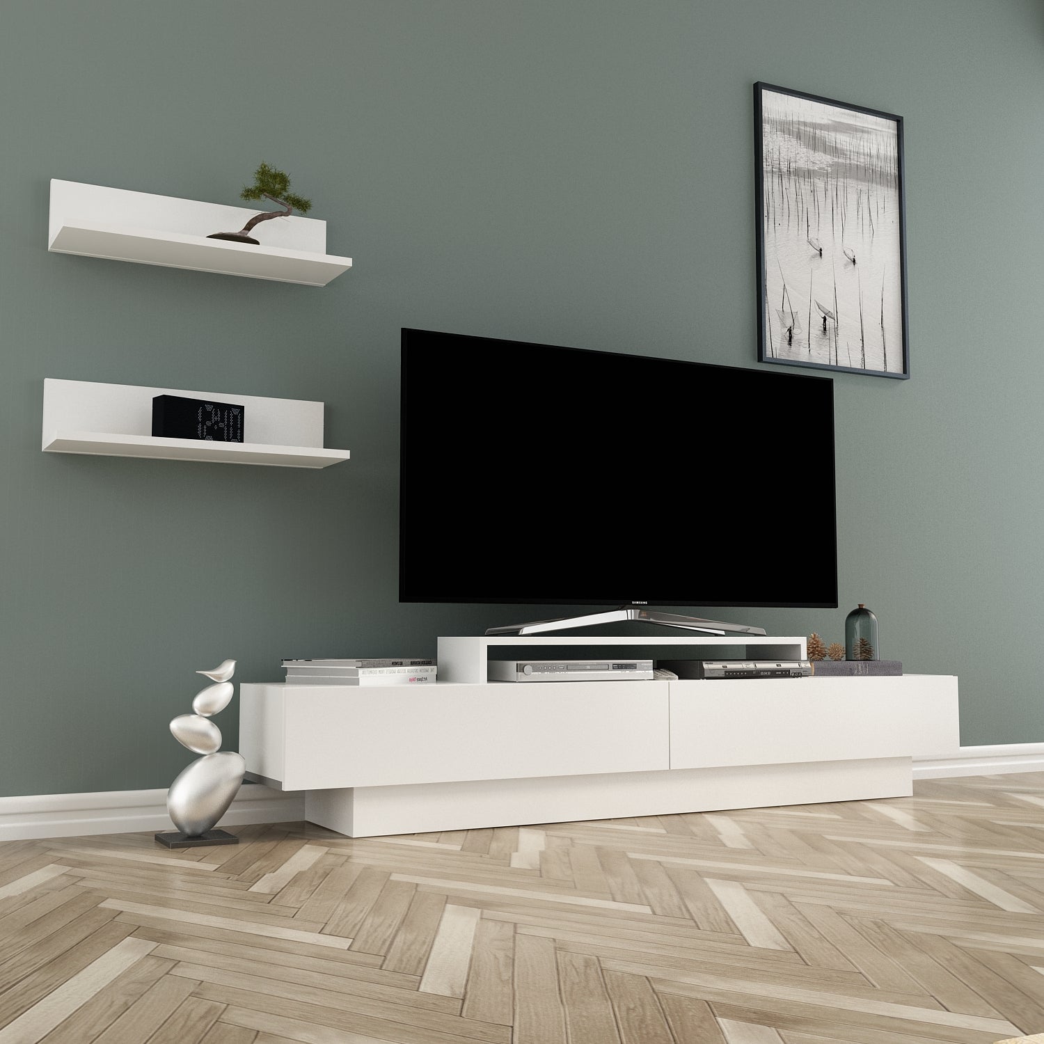 Lusi TV Unit-White&White by DECOROTIKA | Souqify