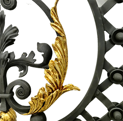 Luxurious Gold-Accented Wrought Iron Stair Railing by MANSIO | Souqify