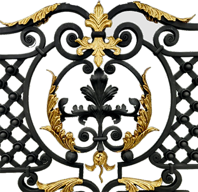 Luxurious Gold-Accented Wrought Iron Stair Railing by MANSIO | Souqify