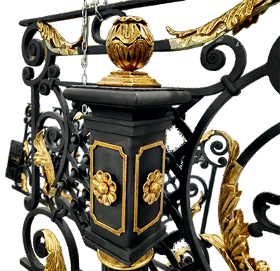 Luxurious Gold-Accented Wrought Iron Stair Railing by MANSIO | Souqify