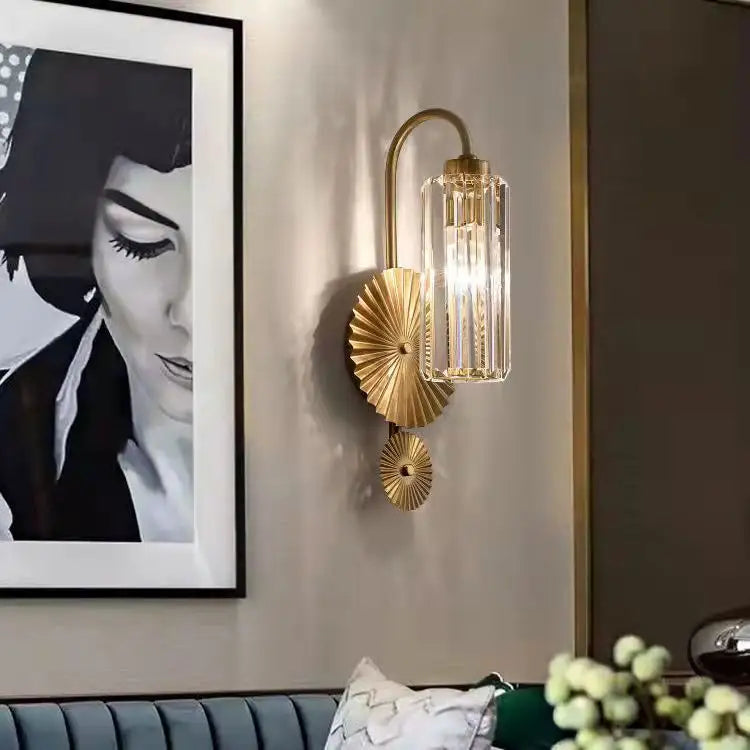 Luxury Crystal Wall Lamps Living Room Background Led Wall Lamp Interior Hotel Bedside Lamp Staircase Aisle Decorative Light Gold by Zhongsan | Souqify