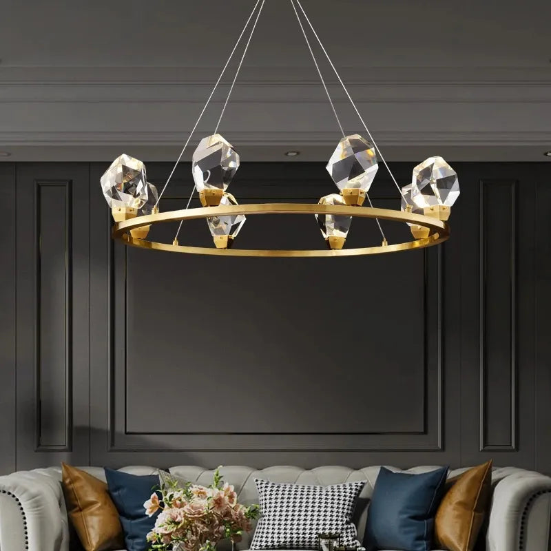 Luxury living room chandelier modern atmosphere full copper ice Ling dining room bedroom lamps Nordic crystal lamps by Zhongsan | Souqify