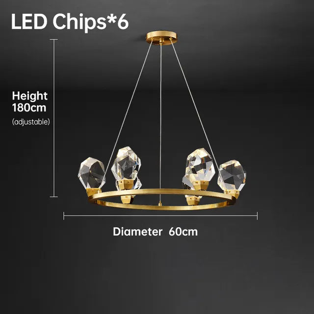 Luxury living room chandelier modern atmosphere full copper ice Ling dining room bedroom lamps Nordic crystal lamps by Zhongsan | Souqify