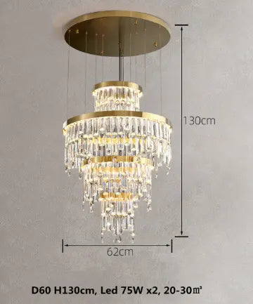 Luxury Modern Villa K9 Crystal Lustre Led Pendant Lights Round Gold Metal Led Suspend Light Living Room Led Luminarias Lamparas by Zhongsan | Souqify
