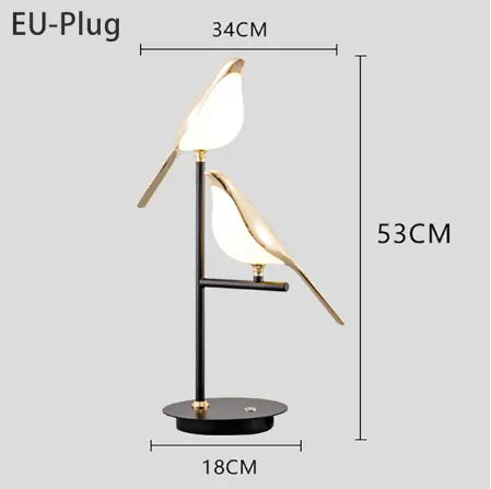 Magpie Bird Lamp LED Wall Lamp Bedroom Bedside Parlor Background Wall Decoration Wall Sconce Indoor Lighting Nordic Style Art by Zhongsan | Souqify
